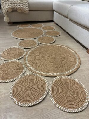Snake Hasır Jüt Bej Yolluk Halı Kilim – görsel 44