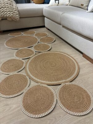 Snake Hasır Jüt Bej Yolluk Halı Kilim – görsel 45