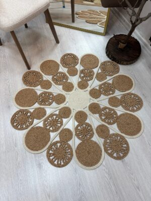 Elora Doğal Hasır Jüt Kilim El Dokuması Özel Tasarım Salon Yatak Odası Koridor Kullanıma Uygun