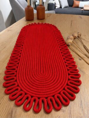 Galaxy Doğal Jüt, Desenli, Hasır, Amerikan Servis, Masa, Sehpa Örtüsü Runner. 30x80