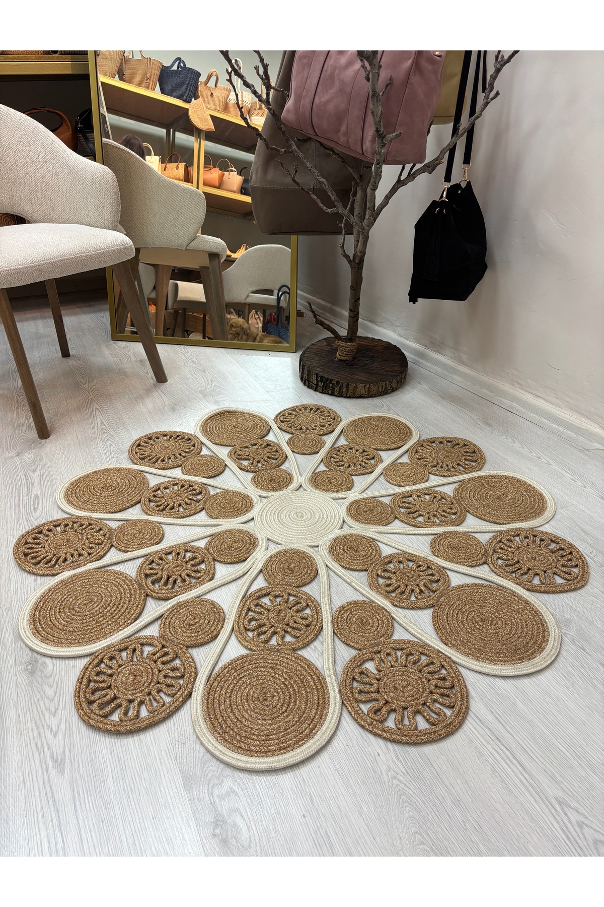 Alternative view of Elora Doğal Hasır Jüt Kilim El Dokuması Özel Tasarım Salon Yatak Odası Koridor Kullanıma Uygun