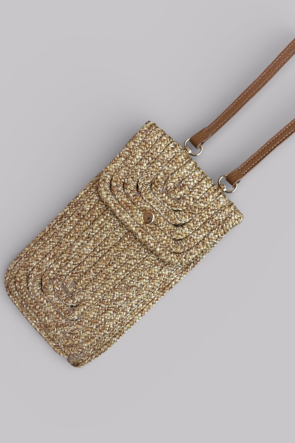 Vexa Hakiki Deri Yumuşak Hasır Halat Telefonluk, Fermuar Cüzdanlı Minimal Çapraz Askılı Çanta