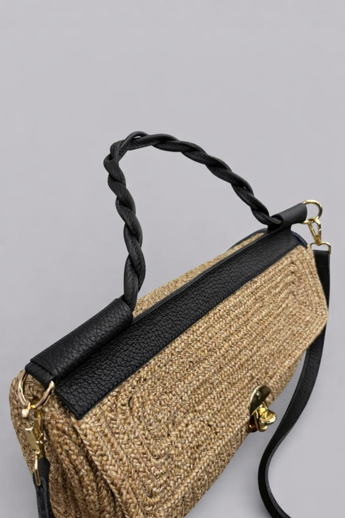 Valerie Ekstra Hafif Yumuşak Halat ve Hakiki Deri Detaylı Hasır Kadın El Çantası - Görsel 3