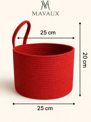 Asep Askılı Halat El Dokuma Banyo Sepeti 25x20cm Duvara Asılabilir Çok Amaçlı Düzenleyici ve Saklama