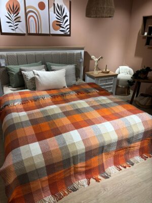 Sesli Comfort Serisi Battal Boy Pamuklu Kutulu Skoç Battaniye 200x220 1750gr