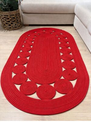 Cookie Jüt Hasırlı El Örgüsü Kilim