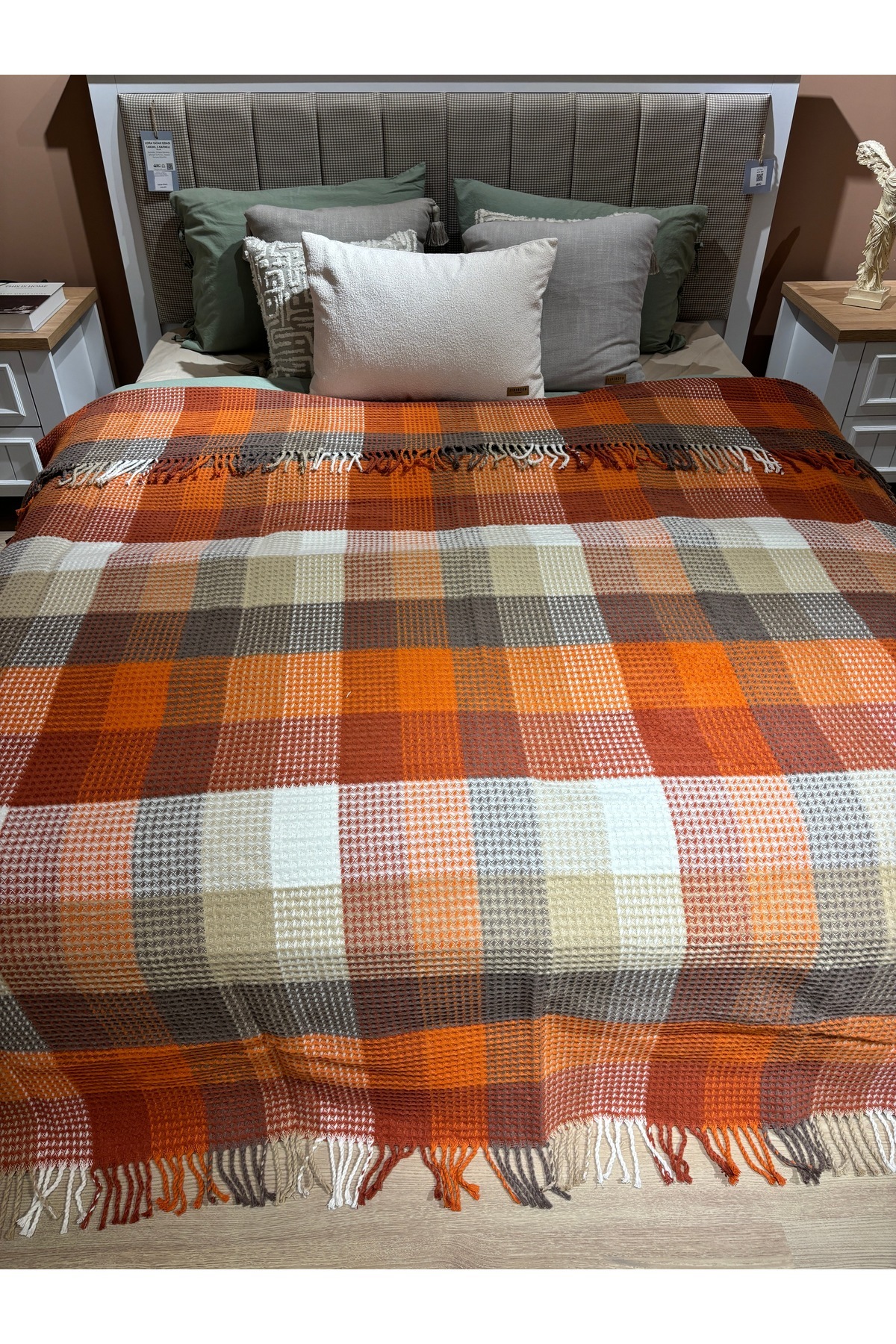 Alternative view of Sesli Comfort Serisi Battal Boy Pamuklu Kutulu Skoç Battaniye 200x220 1750gr