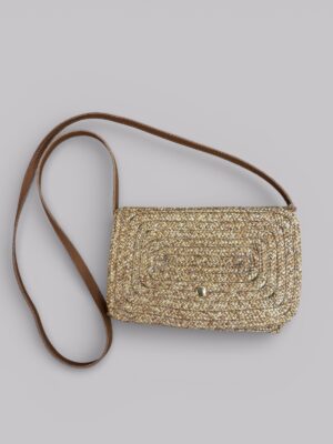 Blaze 3 Bölmeli Hasır Telefon Çantası Hakiki Deri Askılı Çapraz Çanta, Ekstra Yumuşak Halat Dokulu