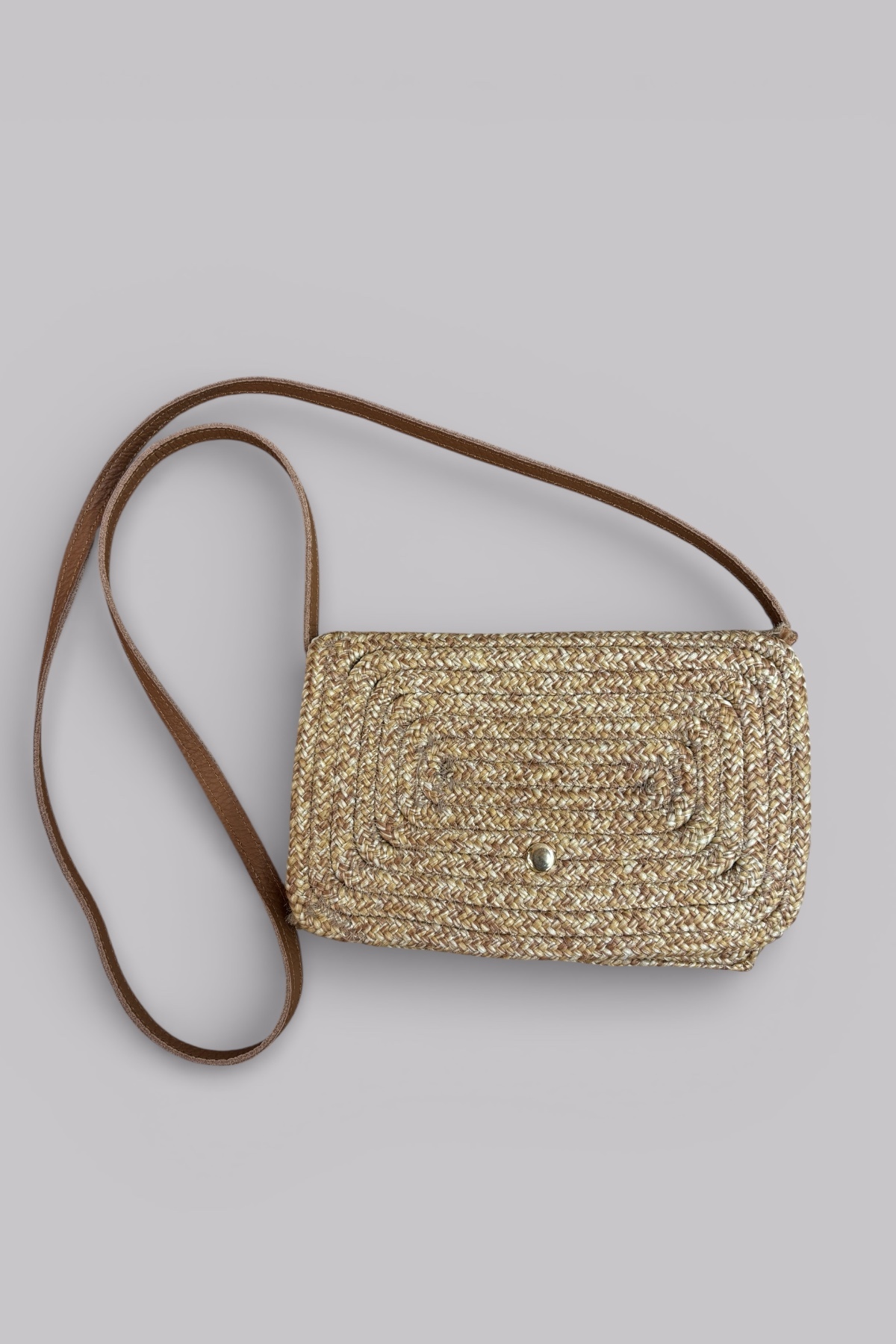 Blaze 3 Bölmeli Hasır Telefon Çantası Hakiki Deri Askılı Çapraz Çanta, Ekstra Yumuşak Halat Dokulu