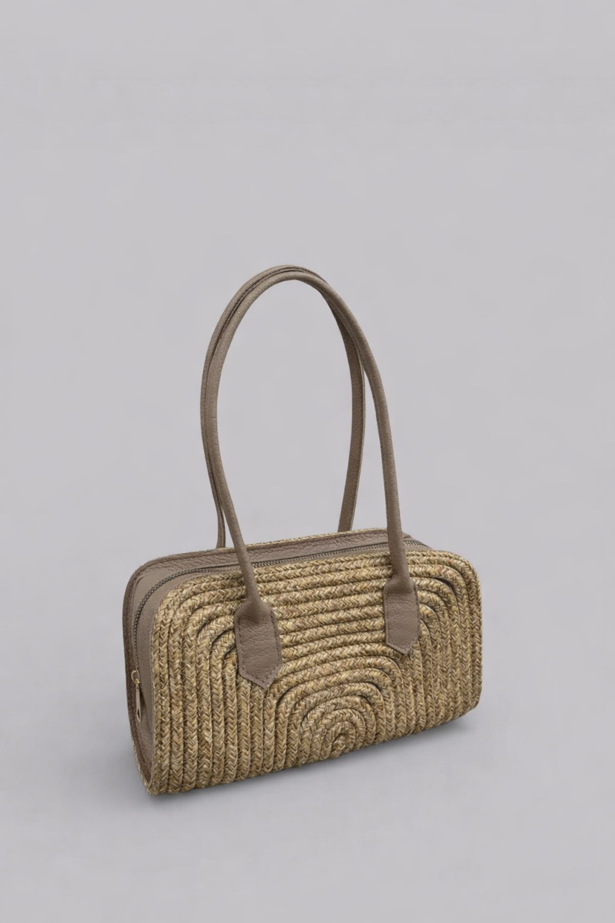 Alternative view of Leva Ekstra Hafif Yumuşak Halat ve Hakiki Deri Detaylı Tasarım Hasır Kadın El ve Omuz Çantası