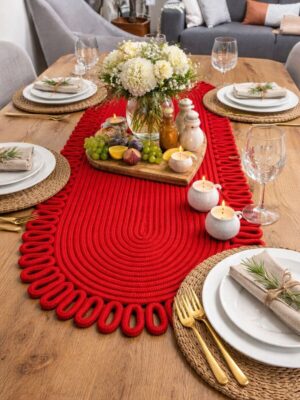 Alternative view of Galaxy Doğal Jüt, Desenli, Hasır, Amerikan Servis, Masa, Sehpa Örtüsü Runner. 30x80