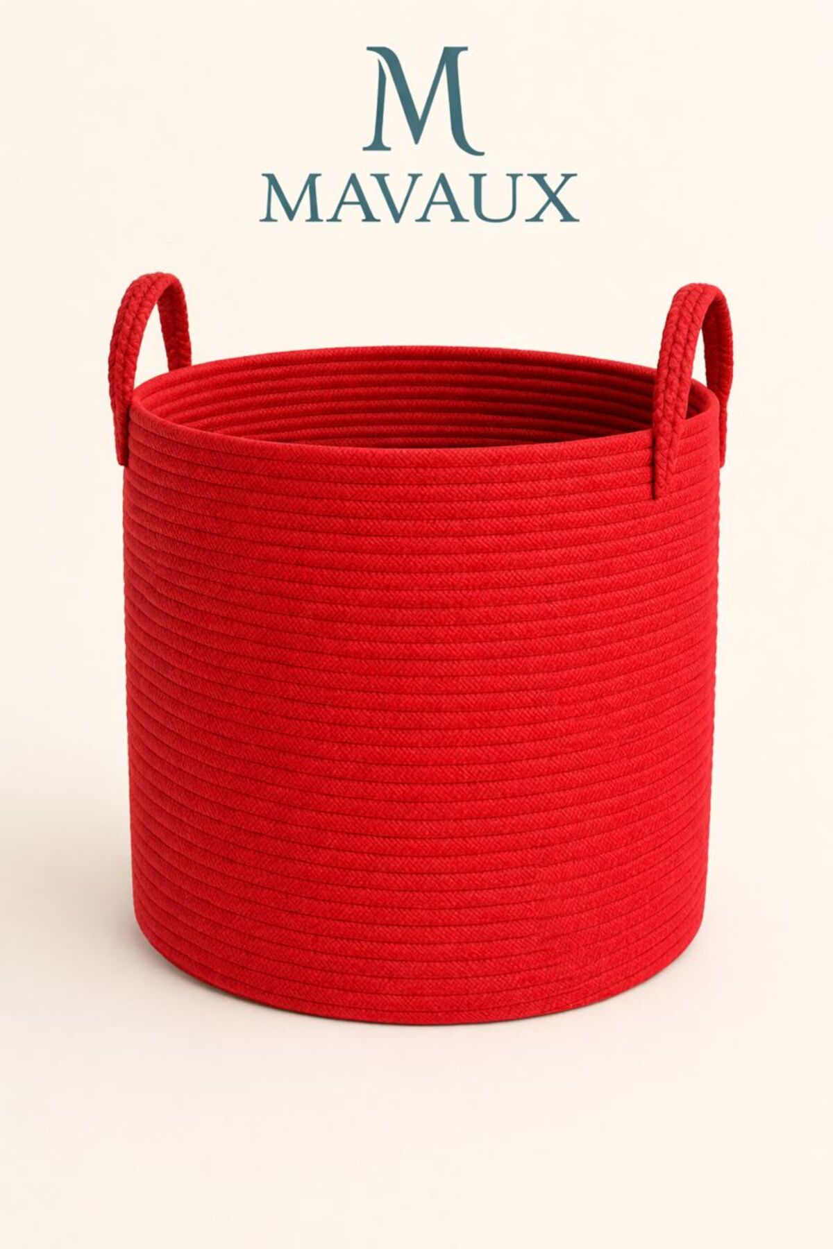 Alternative view of El İşçiliği Dokulu Büyük Boy Sepet – 40 x 36 cm Dekoratif Ev Düzeni, Oyuncak ve Çamaşır Organizer