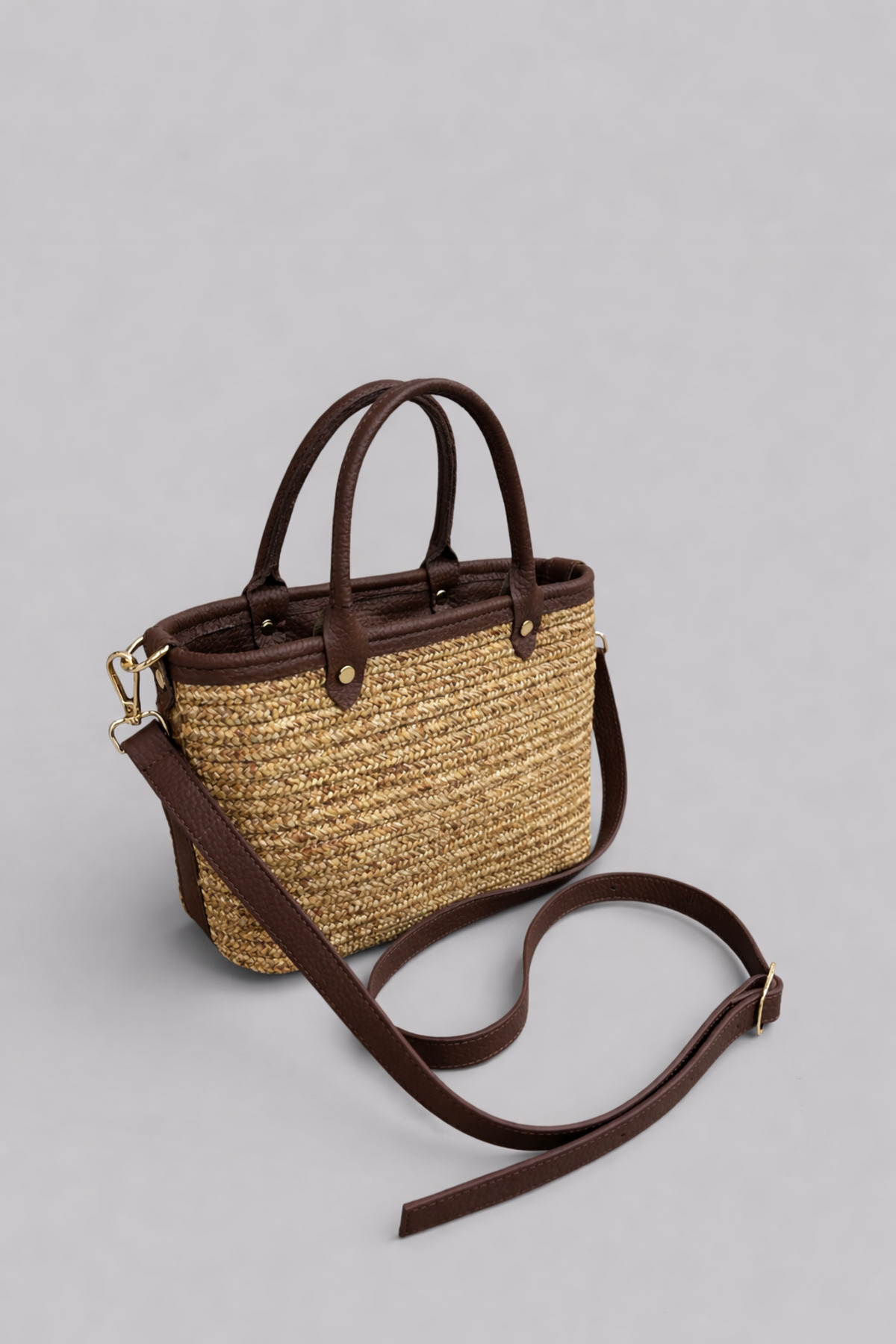 Cera Ekstra Hafif Yumuşak Halat ve Hakiki Deri Detaylı Şık Tasarım Hasır Kadın El ve Omuz Çantası