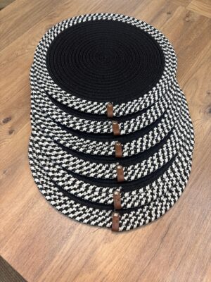 Herakles 6 Adet Hasır Supla / Amerikan Servis Lux Sunum Şeritli Tabak Altlığı