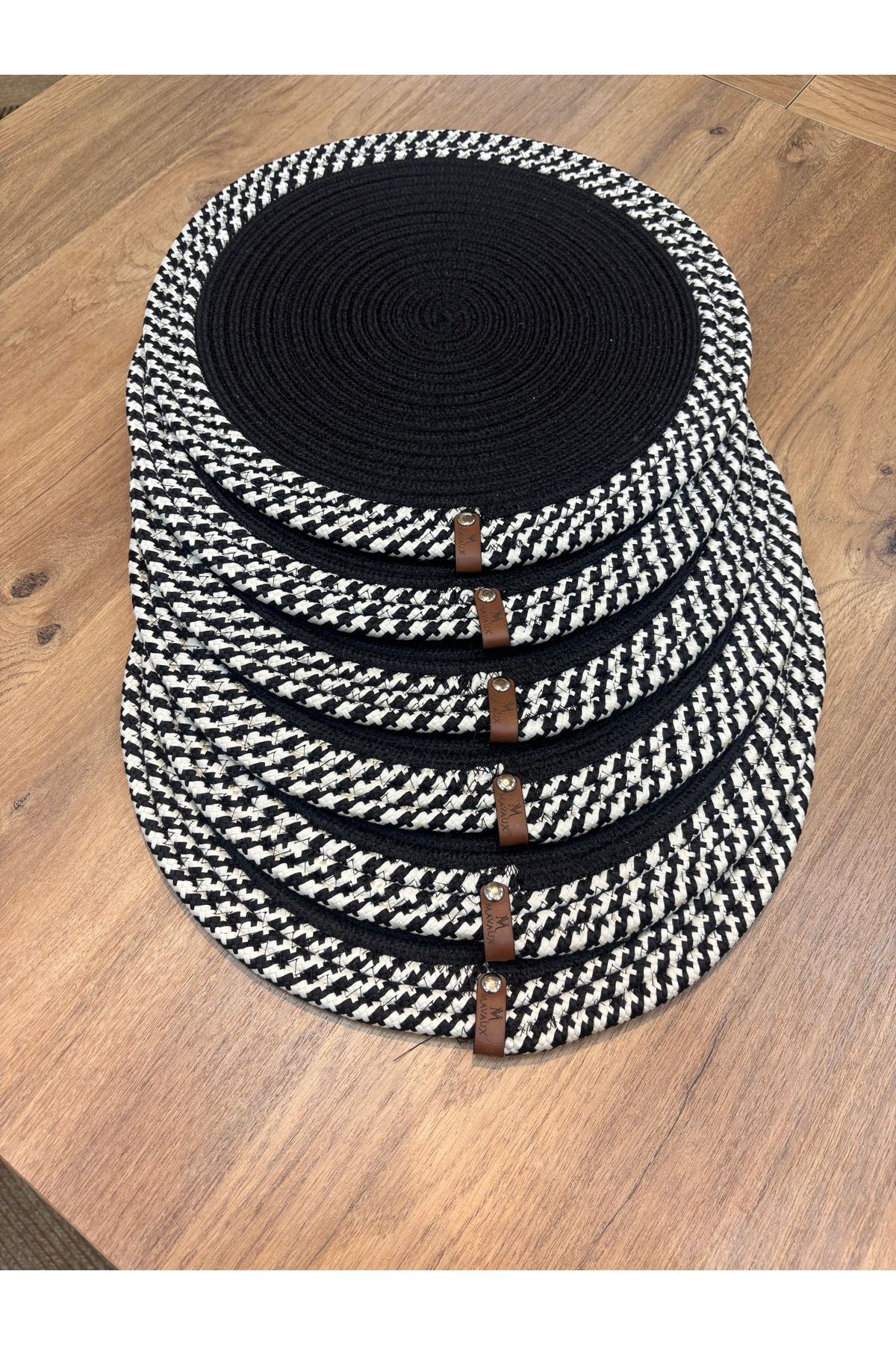 Herakles 6 Adet Hasır Supla / Amerikan Servis Lux Sunum Şeritli Tabak Altlığı