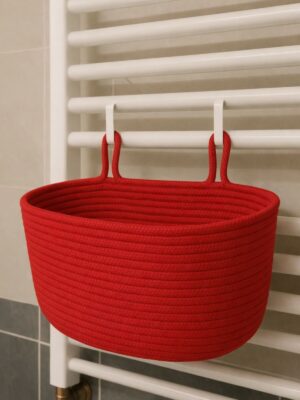 Alternative view of Dekoratif Askılı Banyo Sepeti – 18×40×16 cm– Saklama ve Düzenleyici HASIR JÜT SEPET ORGANİZER EL İŞİ