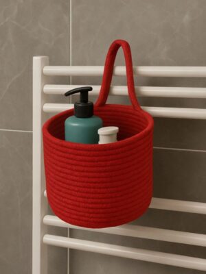 Alternative view of Asep Askılı Halat El Dokuma Banyo Sepeti 25x20cm Duvara Asılabilir Çok Amaçlı Düzenleyici ve Saklama