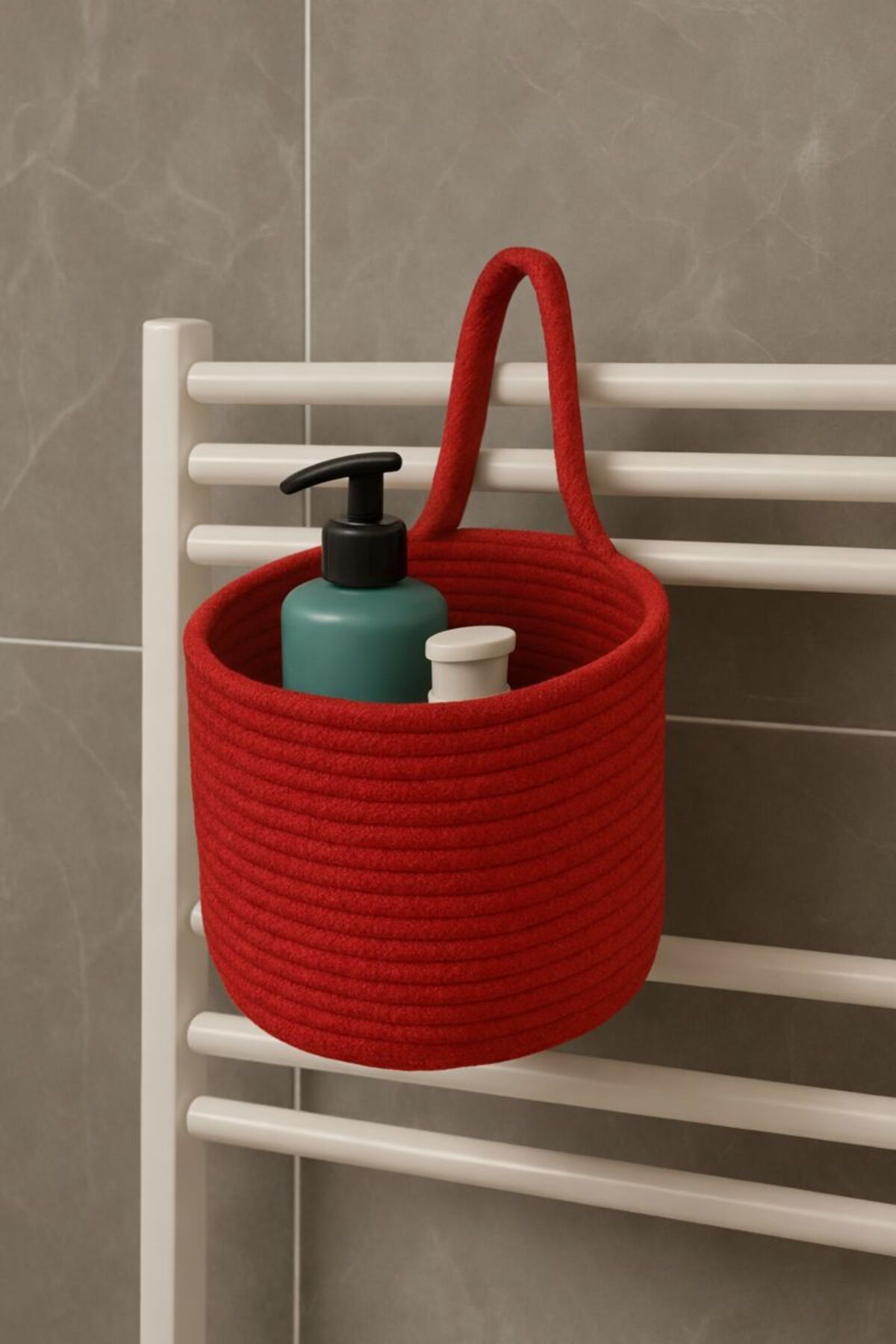 Alternative view of Asep Askılı Halat El Dokuma Banyo Sepeti 25x20cm Duvara Asılabilir Çok Amaçlı Düzenleyici ve Saklama