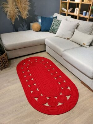 Alternative view of Cookie Jüt Hasırlı El Örgüsü Kilim