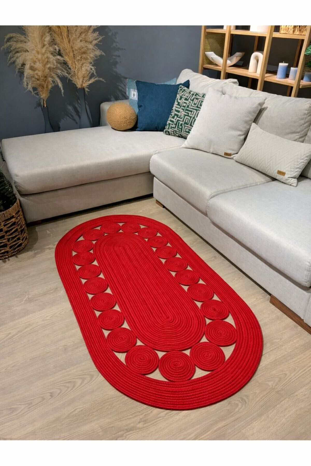 Alternative view of Cookie Jüt Hasırlı El Örgüsü Kilim