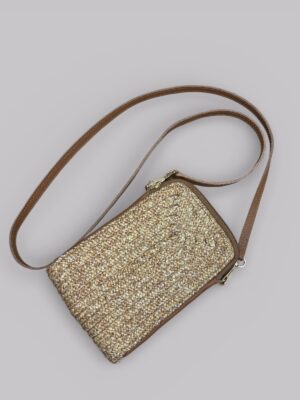 Vux Hasır Telefonluk Çanta – Hakiki Deri Detaylı Çapraz Çanta, Yumuşak Dokulu Halat Tasarım