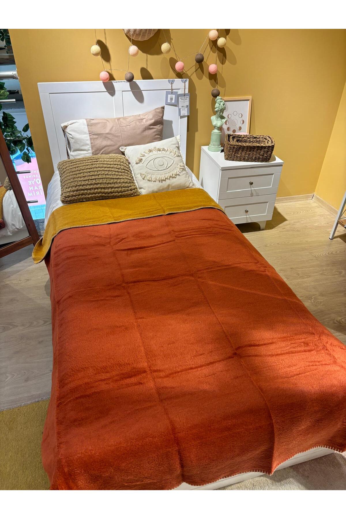 Alternative view of BohemHouse Çift Taraflı İki Renk Düz Pamuklu Kalın Yumuşak Battal Boy Battaniye 2000Gr 200x220cm