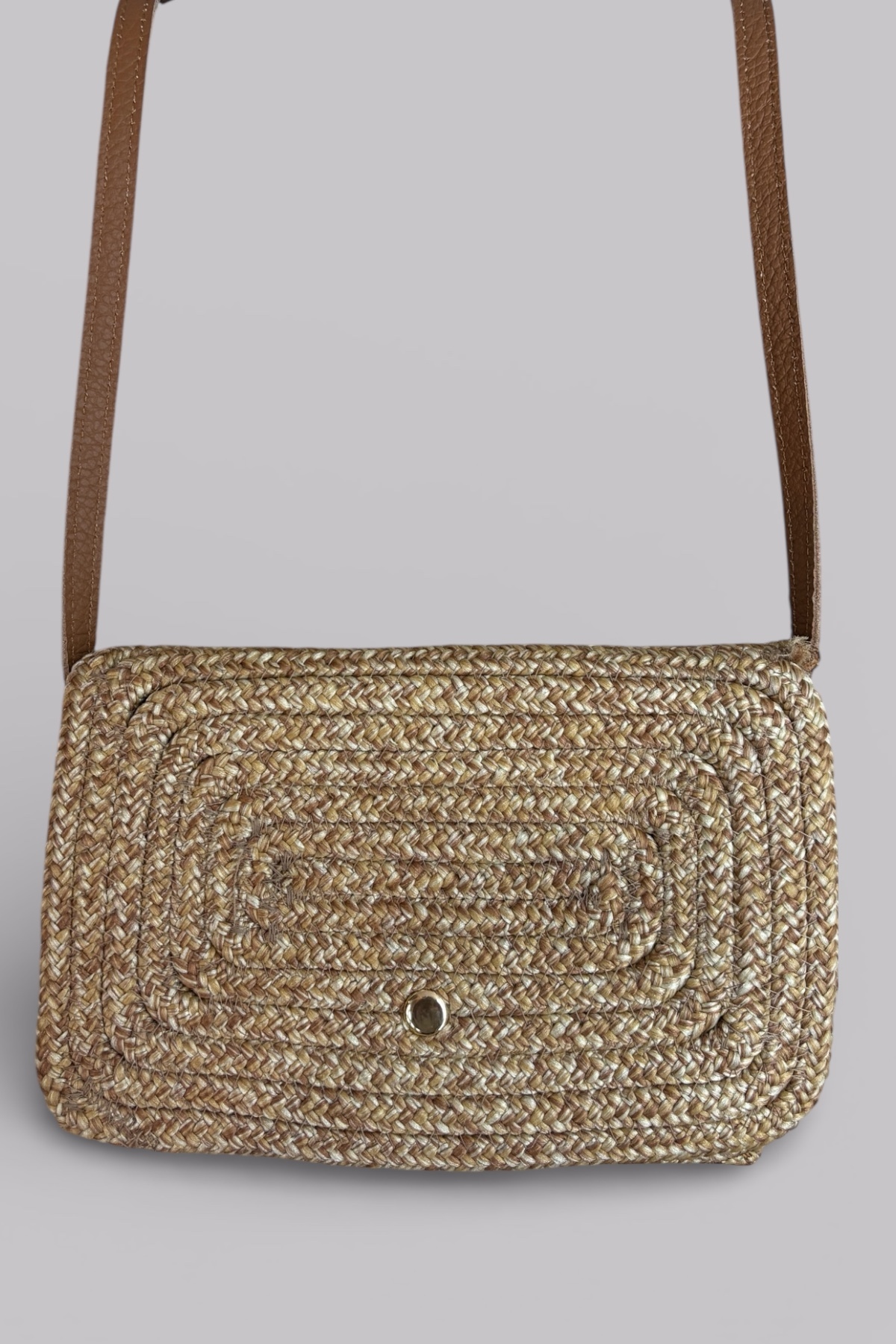 Blaze 3 Bölmeli Hasır Telefon Çantası Hakiki Deri Askılı Çapraz Çanta, Ekstra Yumuşak Halat Dokulu - Görsel 7