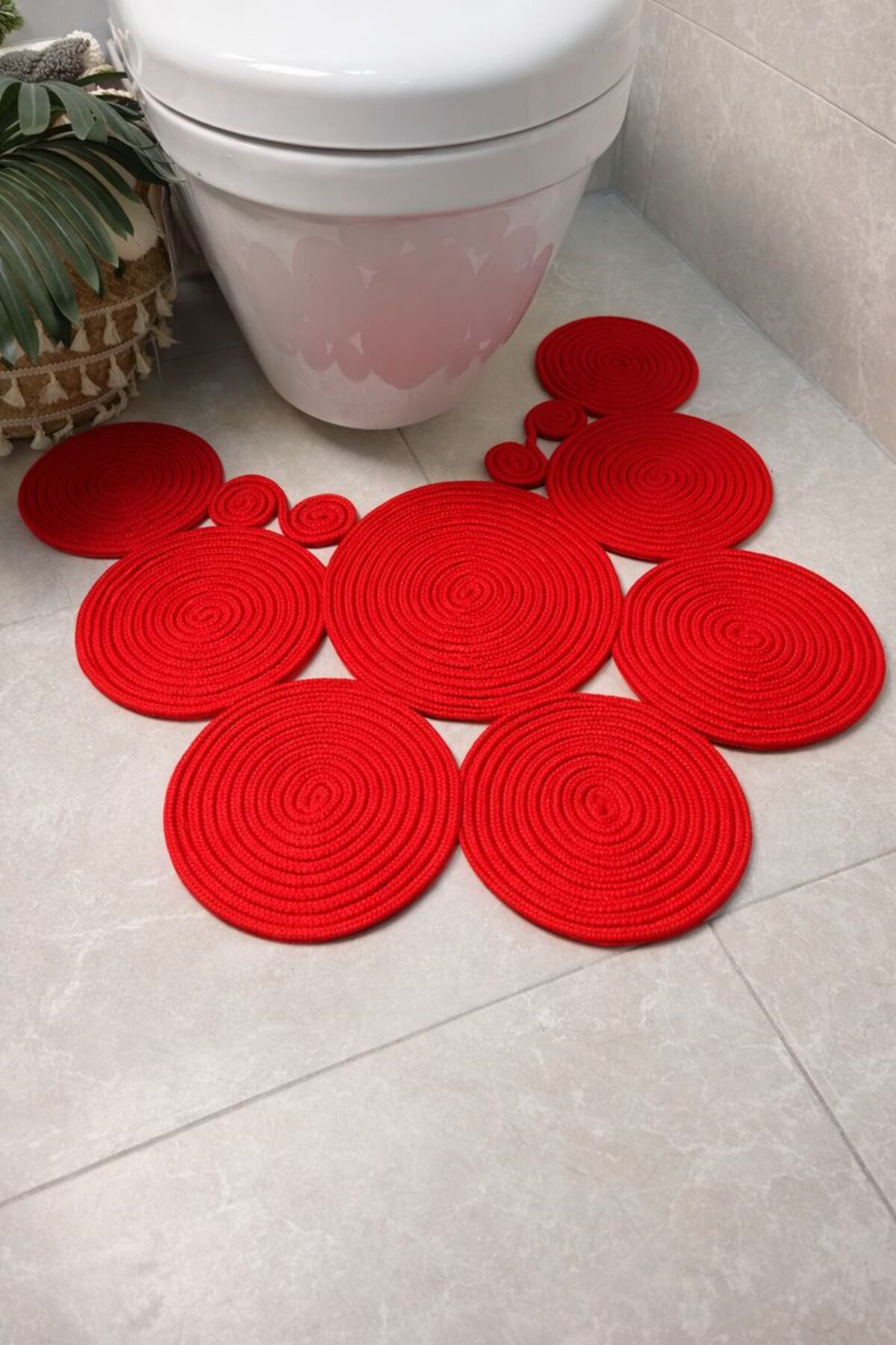 Sakura Jüt, Hasır, Paspas, Banyo Paspası, Klozet Önü Paspası, Klozet Paspas, Çift Taraflı