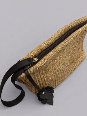 Alternative view of Calia Ekstra Hafif Yumuşak Halat Örgü Hakiki Deri Detaylı Clutch ve Kısa Saplı Kadın Çanta