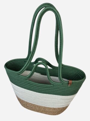 Alternative view of Mira Hasır Görünümlü Large Omuz Çantası