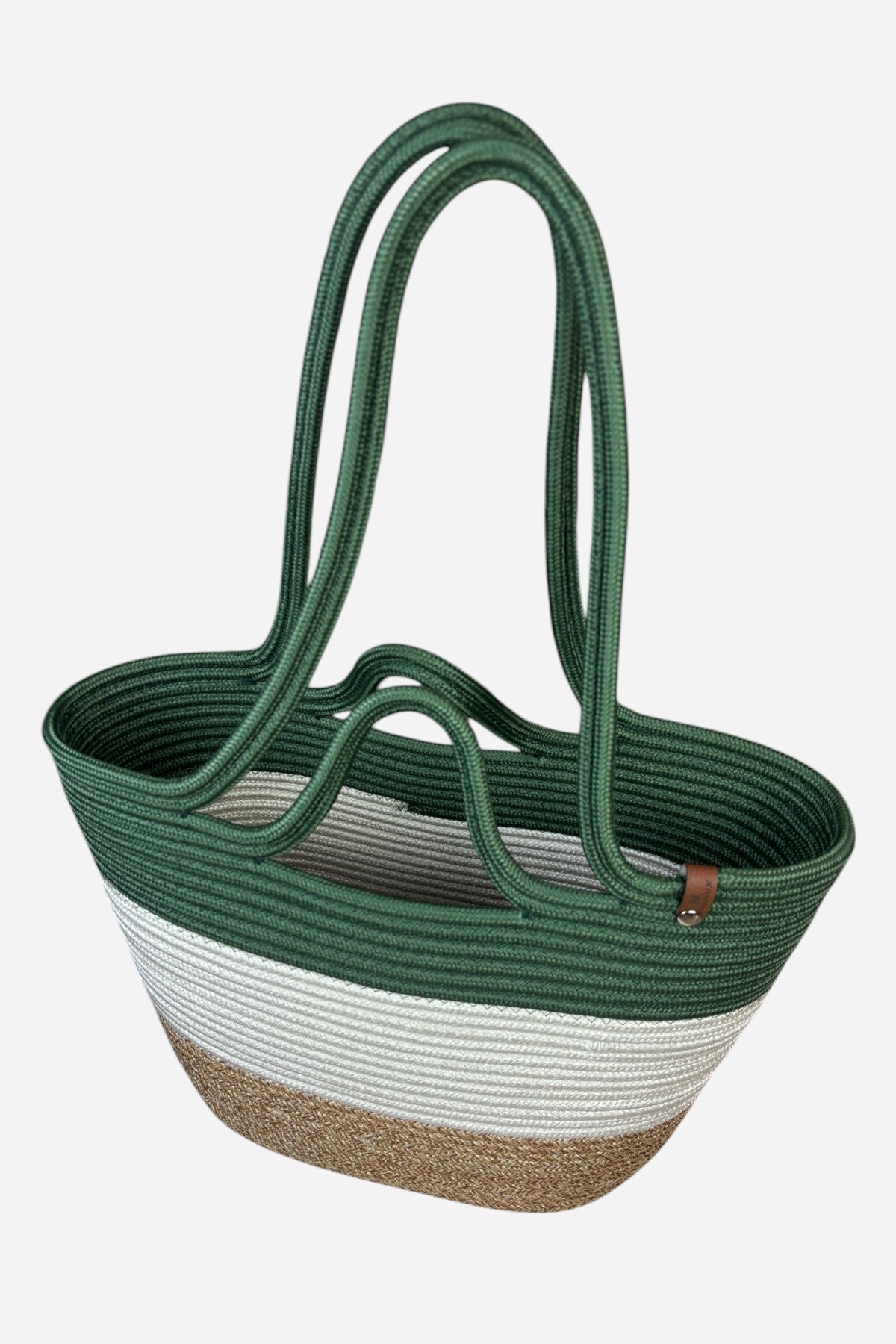 Alternative view of Mira Hasır Görünümlü Large Omuz Çantası