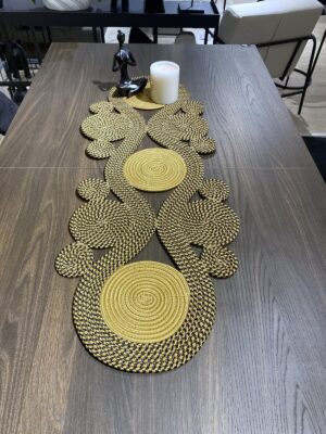 Jüt runner 40x110 cm hasır görünümlü masa örtüsü, MaVaux el yapımı