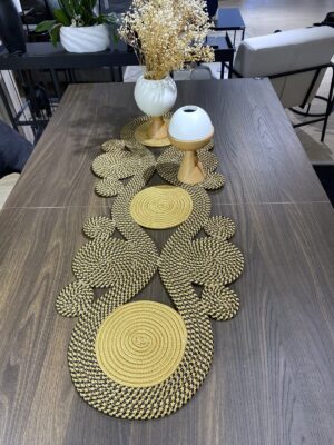 Jüt runner 40x110 cm hasır görünümlü masa örtüsü, MaVaux el yapımı