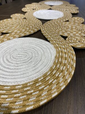 Jüt runner 40x110 cm hasır görünümlü masa örtüsü, MaVaux el yapımı