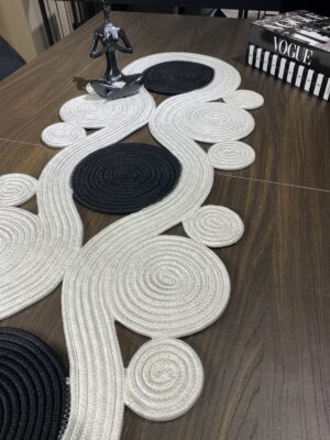 Jüt runner 40x110 cm hasır görünümlü masa örtüsü, MaVaux el yapımı