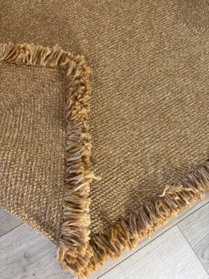 Nil Serisi doğal halat kilim bej renk püsküllü modern salon yer kilimi