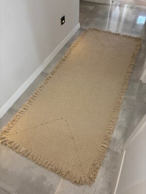 Nil Serisi doğal halat kilim bej renk püsküllü modern salon yer kilimi
