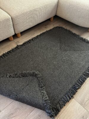 Nil Serisi doğal halat kilim bej renk püsküllü modern salon yer kilimi