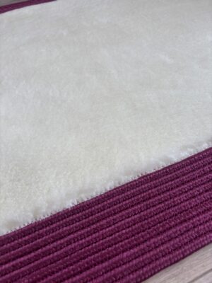 Puffy yumuşak dokulu kilim halısı hasır kenarlı detay