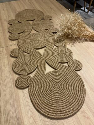 Jüt runner 40x110 cm hasır görünümlü masa örtüsü, MaVaux el yapımı