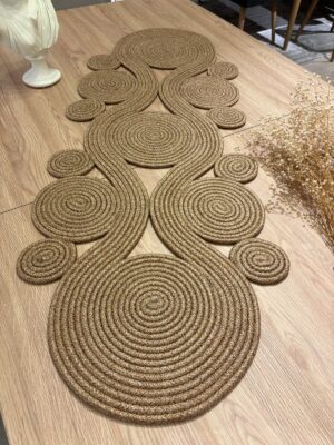 Jüt runner 40x110 cm hasır görünümlü masa örtüsü, MaVaux el yapımı