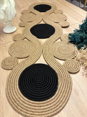 Jüt runner 40x110 cm hasır görünümlü masa örtüsü, MaVaux el yapımı