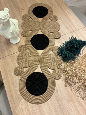 Jüt runner 40x110 cm hasır görünümlü masa örtüsü, MaVaux el yapımı