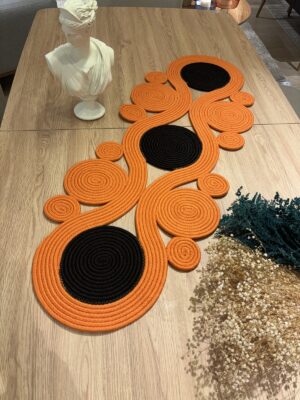 Jüt runner 40x110 cm hasır görünümlü masa örtüsü, MaVaux el yapımı