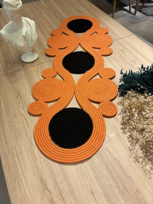Jüt runner 40x110 cm hasır görünümlü masa örtüsü, MaVaux el yapımı