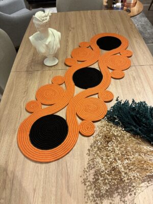 Jüt runner 40x110 cm hasır görünümlü masa örtüsü, MaVaux el yapımı