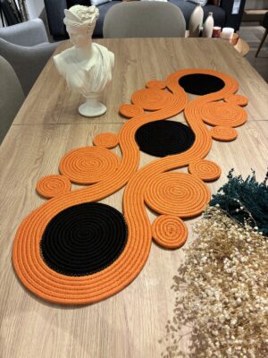 Jüt runner 40x110 cm hasır görünümlü masa örtüsü, MaVaux el yapımı
