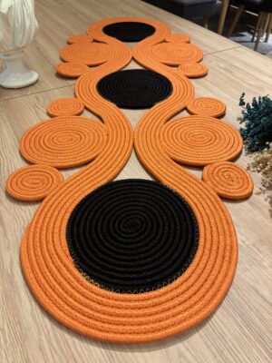 Jüt runner 40x110 cm hasır görünümlü masa örtüsü, MaVaux el yapımı