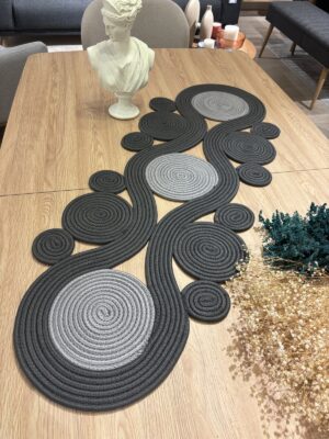 Jüt runner 40x110 cm hasır görünümlü masa örtüsü, MaVaux el yapımı