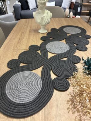 Jüt runner 40x110 cm hasır görünümlü masa örtüsü, MaVaux el yapımı